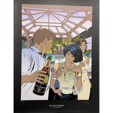 Largo Winch -  Champagne Moet et Chandon version Terrasse de l'Hippodrome 25 exemplaires