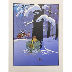 Largo Winch - Hélicoptère 25 ans expo Autoworld version rouge 30 exemplaires